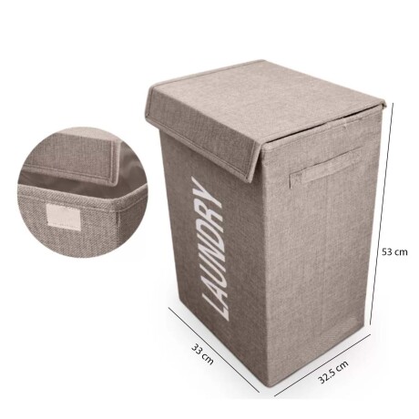 Cesto Canasto Plegable de Tela p/Lavandería Hogar Laundry Beige