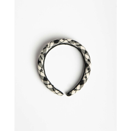 Vincha Semi Puffy Cuadrille Estampado Geometrico