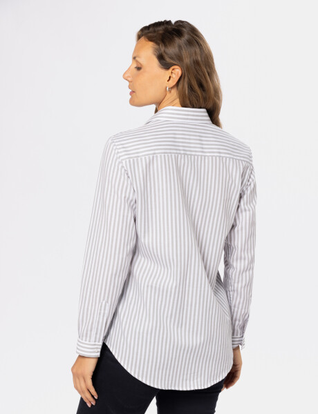CAMISA HOLGADA RAYADA Gris