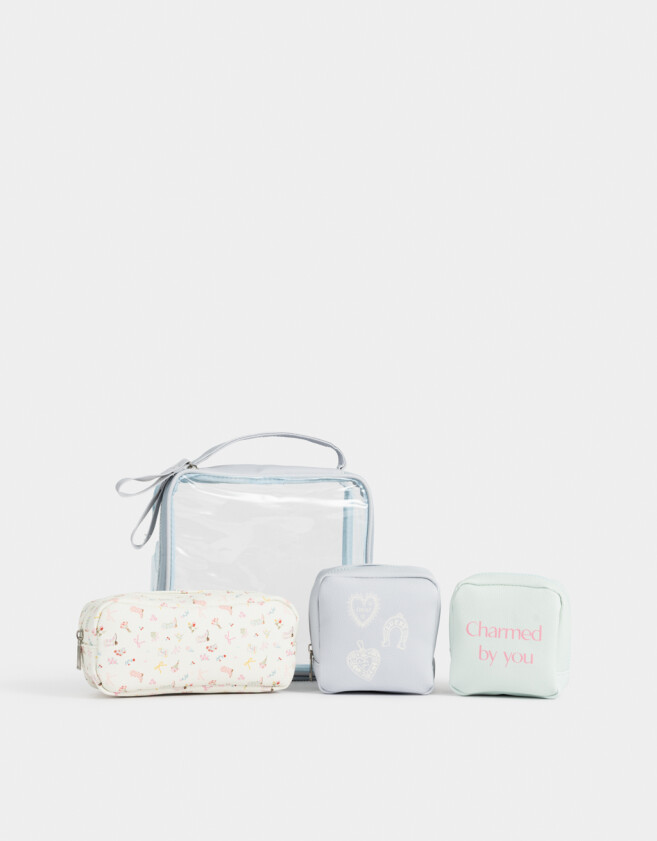 Porta Cosméticos Estampados Set De Portacosméticos - Azul Celeste