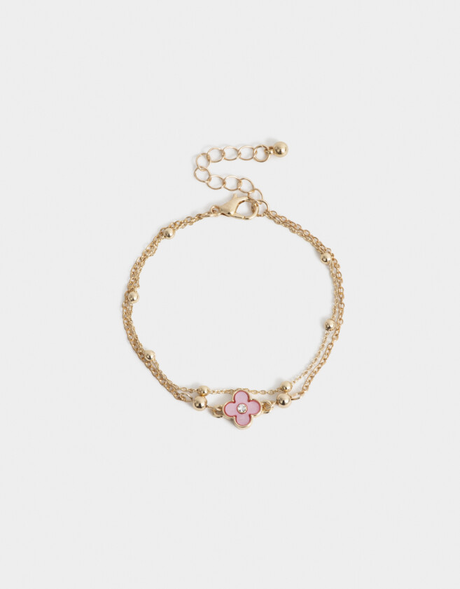 Pulseras Flexibles Con flores Pulsera Flexible Con Dije Flor - Dorado