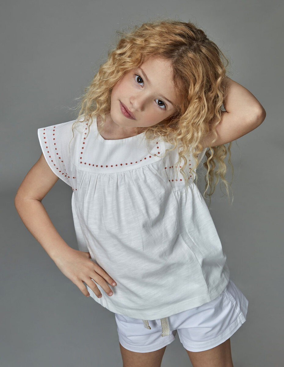 Camiseta Con Parte Superior En Rustic Co - Blanco Roto 