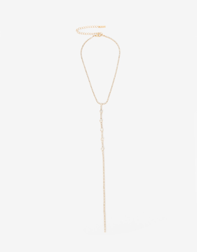 Collares Largos Strass Collar Largo De Strass - Cristal