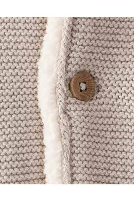 Saco de algodón, con forro de sherpa, beige Saco de algodón, con forro de sherpa, beige