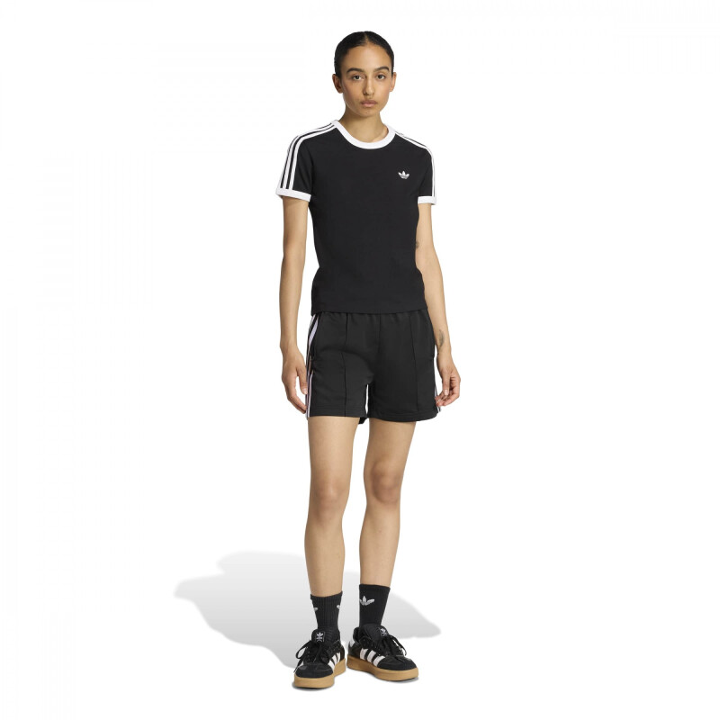 Remera Adidas 3S TEE SLIM Mujer KD7980 Negro-blanco