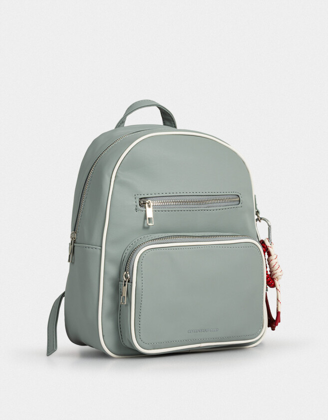 Mochilas Urbanas Mochila Cuerina Gris - Gris Medio