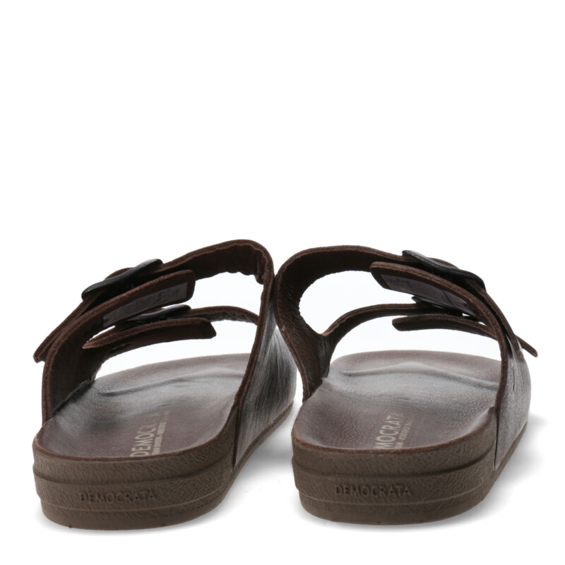 Sandalias de Hombre Democrata CERE con doble hebilla Marrón Café