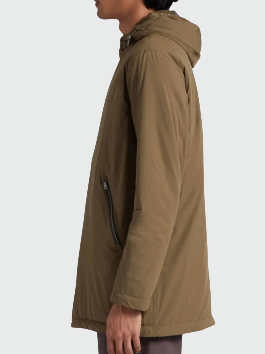 Herno-Campera impermeable con capucha integrada ajustable Verde