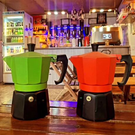 Cafetera Italiana de Aluminio 3 Tazas Naranja
