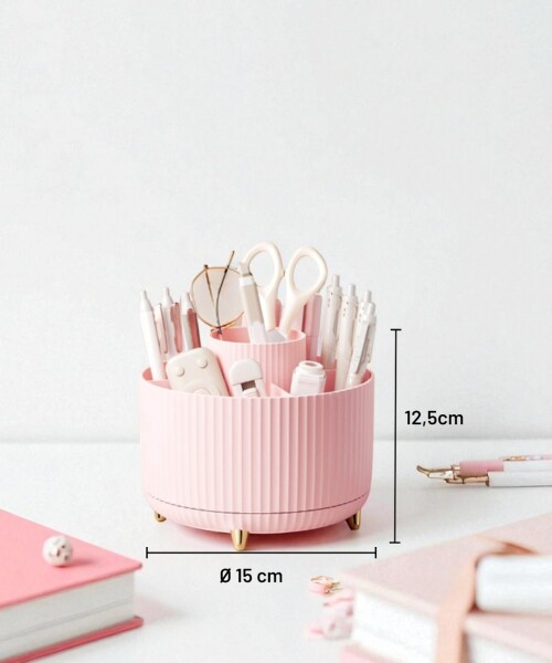 Organizador giratorio 360º de escritorio ibi craft tendance - rosado Organizador giratorio 360º de escritorio ibi craft tendance - rosado
