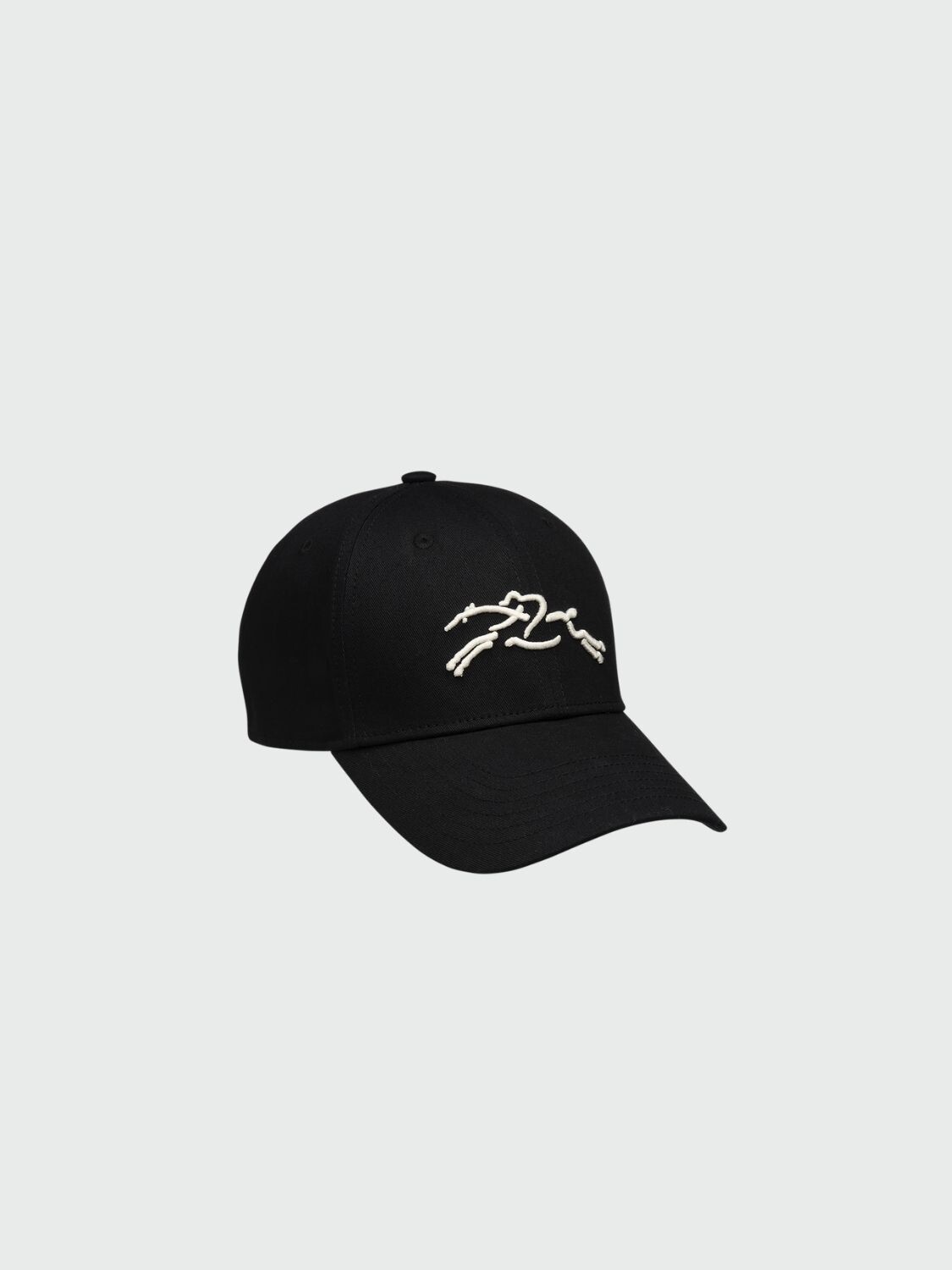 Longchamp-Gorro de algodón bordado Negro