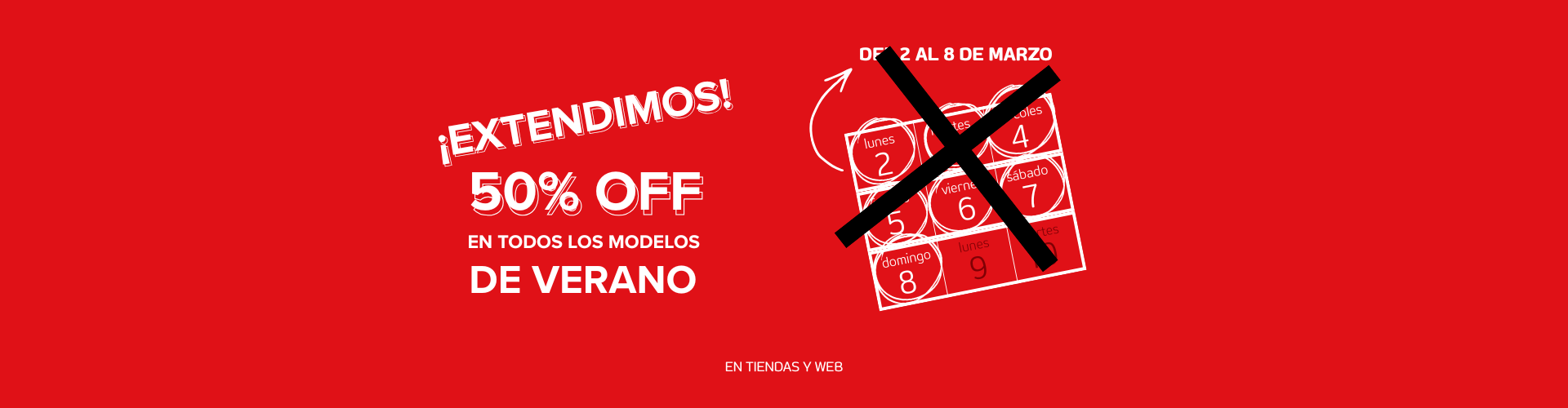 50%OFF todo verano