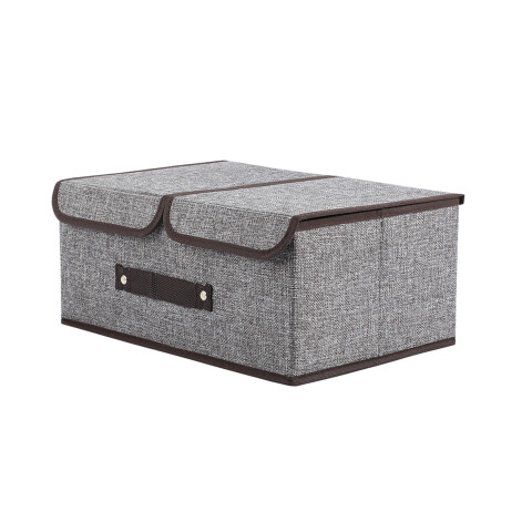 Caja Organizadora Plegable Ropa Doble Compartimiento X 6 Color Gris y Blanco