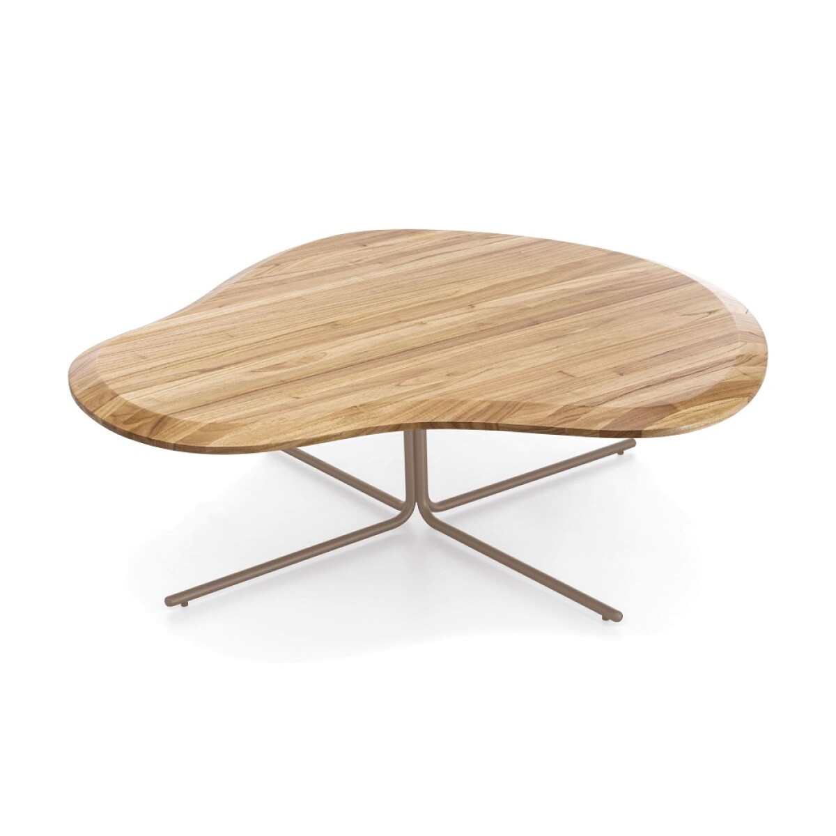MESA DE CENTRO PANTE - TAPA MADERA CLARA CINAMOMO - BASE GRAFITO 