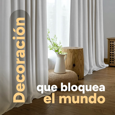 Cortina 80% Blackout 2 Paños 140x220 Textura Lino Doble Faz Variante Color Gris Claro