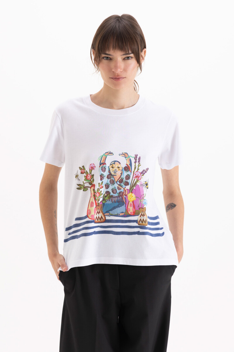REMERA BUDA GARDEN Blanco