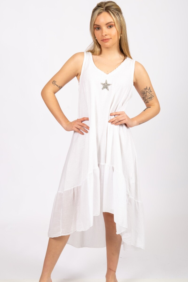 Vestido básico estrella Blanco
