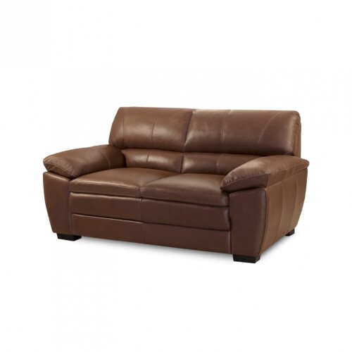 Sillón 100% Cuero - 2 Cuerpos Premium Caramelo