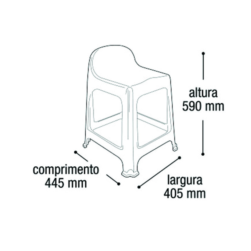 Banquetas x6 con respaldo apilable resistente NEGRO