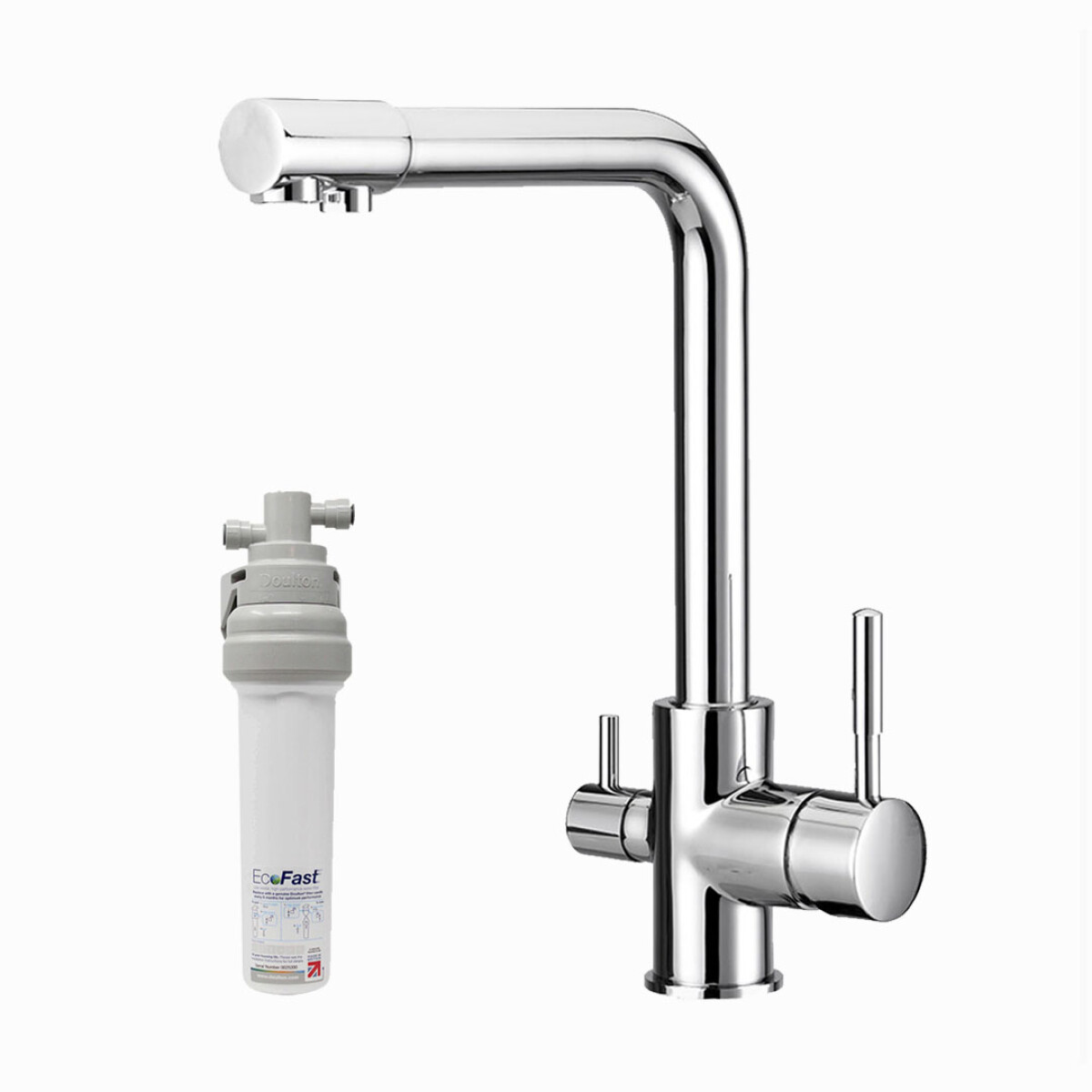 Purificador Bajo Mesada con Grifo de 3 VÍAS Recto - con Ecofast 