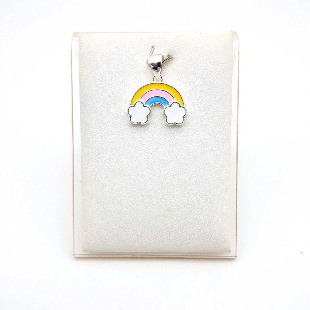 Dije de Plata 925 Arco Iris con esmalte - 1.3 cm x 1.7 cm 