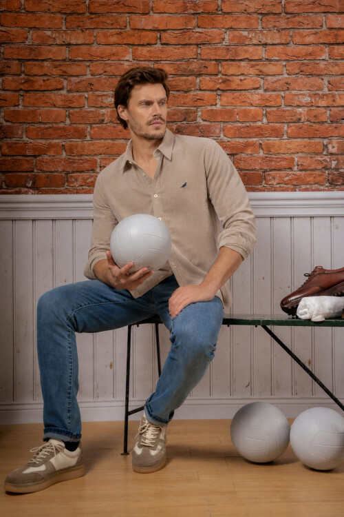 Camisa Pana Slim Kaki