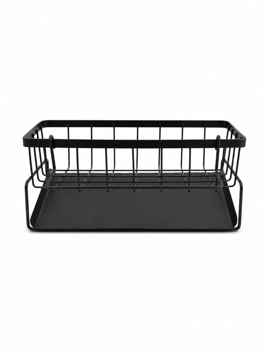 ESCURRIDOR PARA PILETA CON SOPORTE PARA PAÑO - NEGRO 