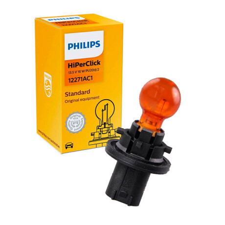 LAMPARA - 13.5V 16W PU20D HIPERCLICK ESPEJO SPRINTER AMBAR PHILIPS LAMPARA - 13.5V 16W PU20D HIPERCLICK ESPEJO SPRINTER AMBAR PHILIPS