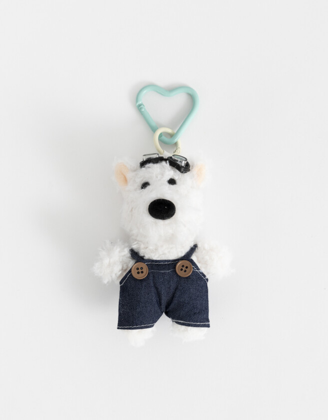 Llavero Peluche Llavero Y Charm De Peluche Perrito - Blanco Crudo