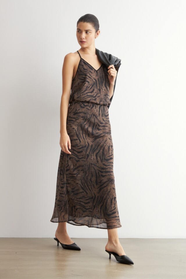 Falda animal print tostado