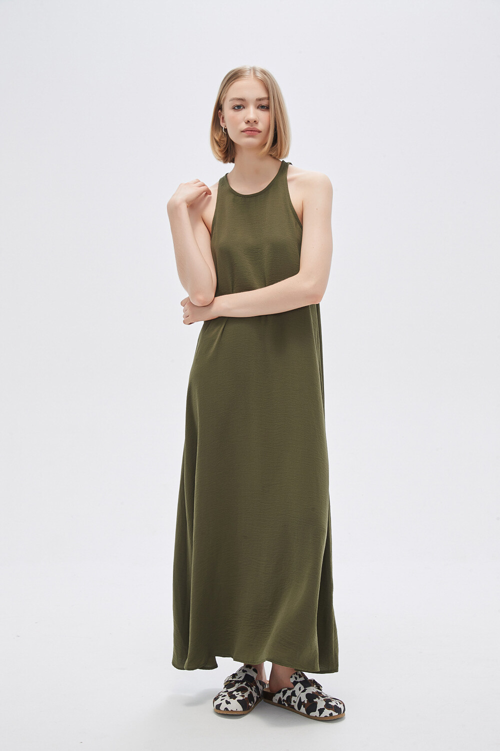 Vestido Albareda Verde Oliva Oscuro