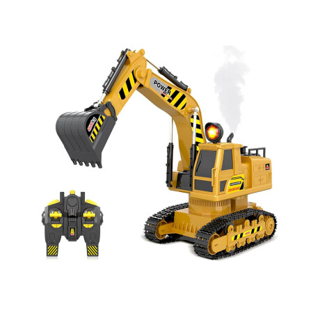 Excavadora A Control Remoto Con Humo Y Luces Vehículo Jug020016