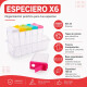 Especiero 6 Frascos con tapa de colores TRANSPARENTE