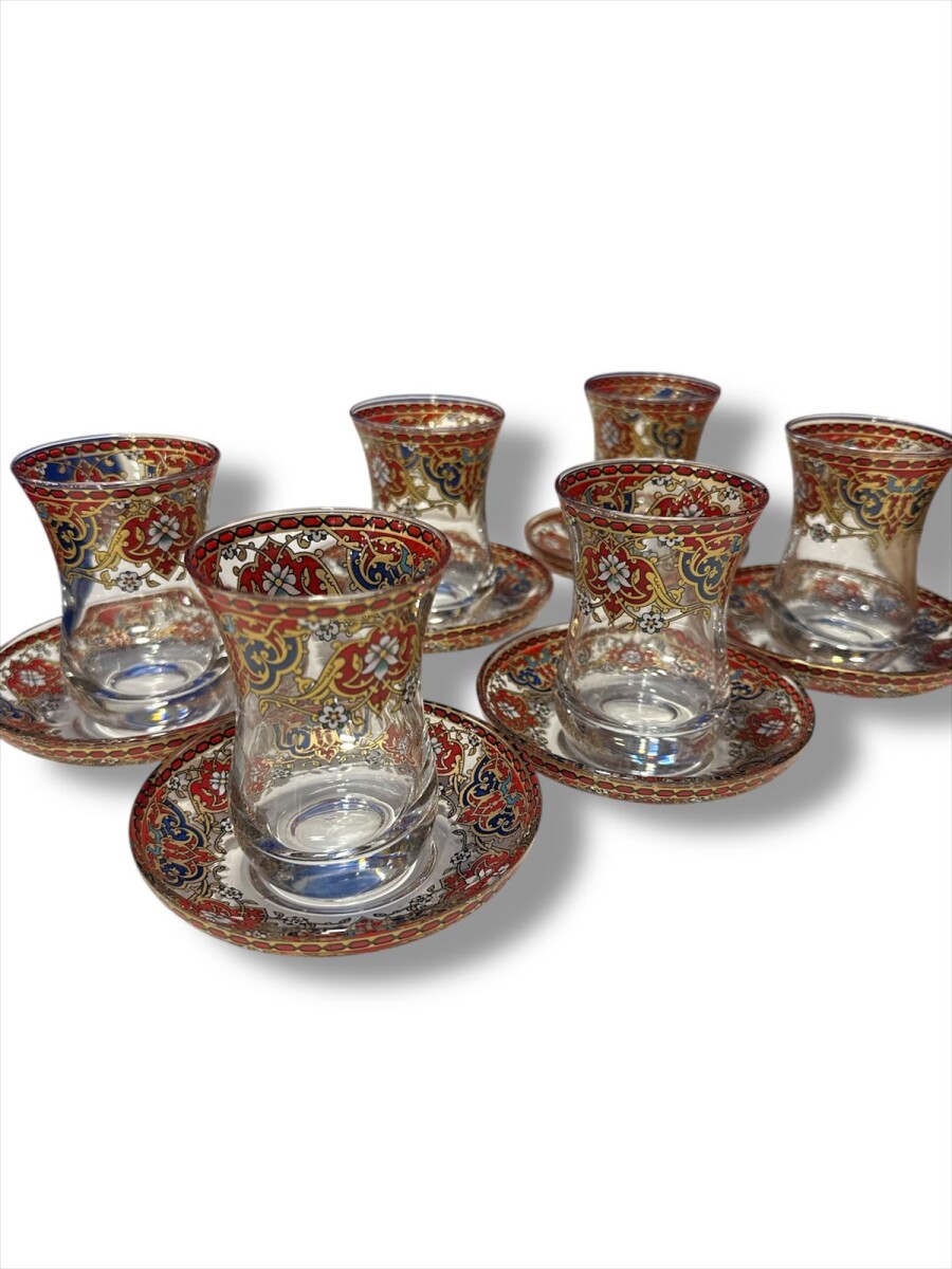 Juego de té vidrio color x6 - 11 
