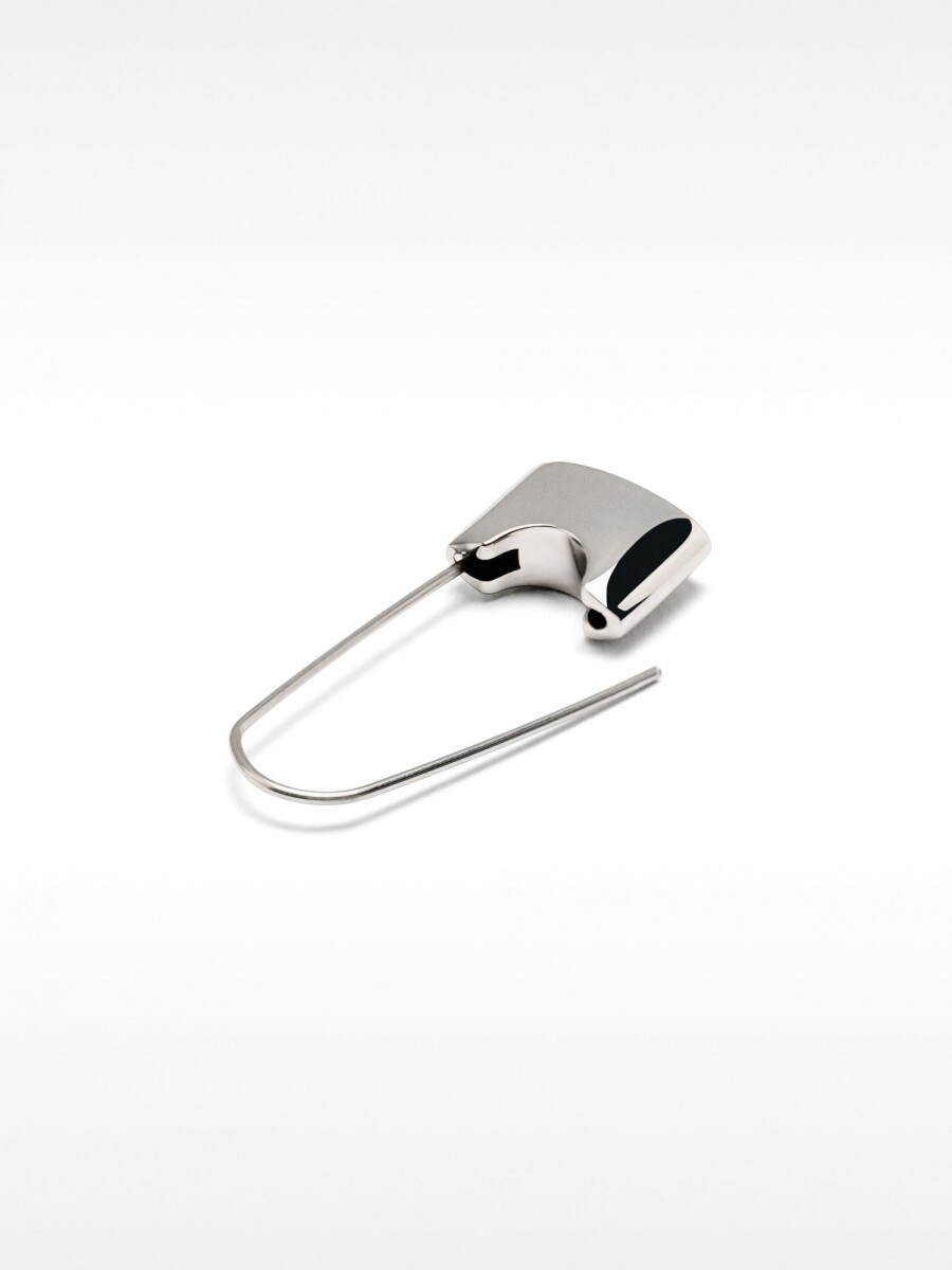 Pendiente Individual De Broche - Acero Inoxidable plateado