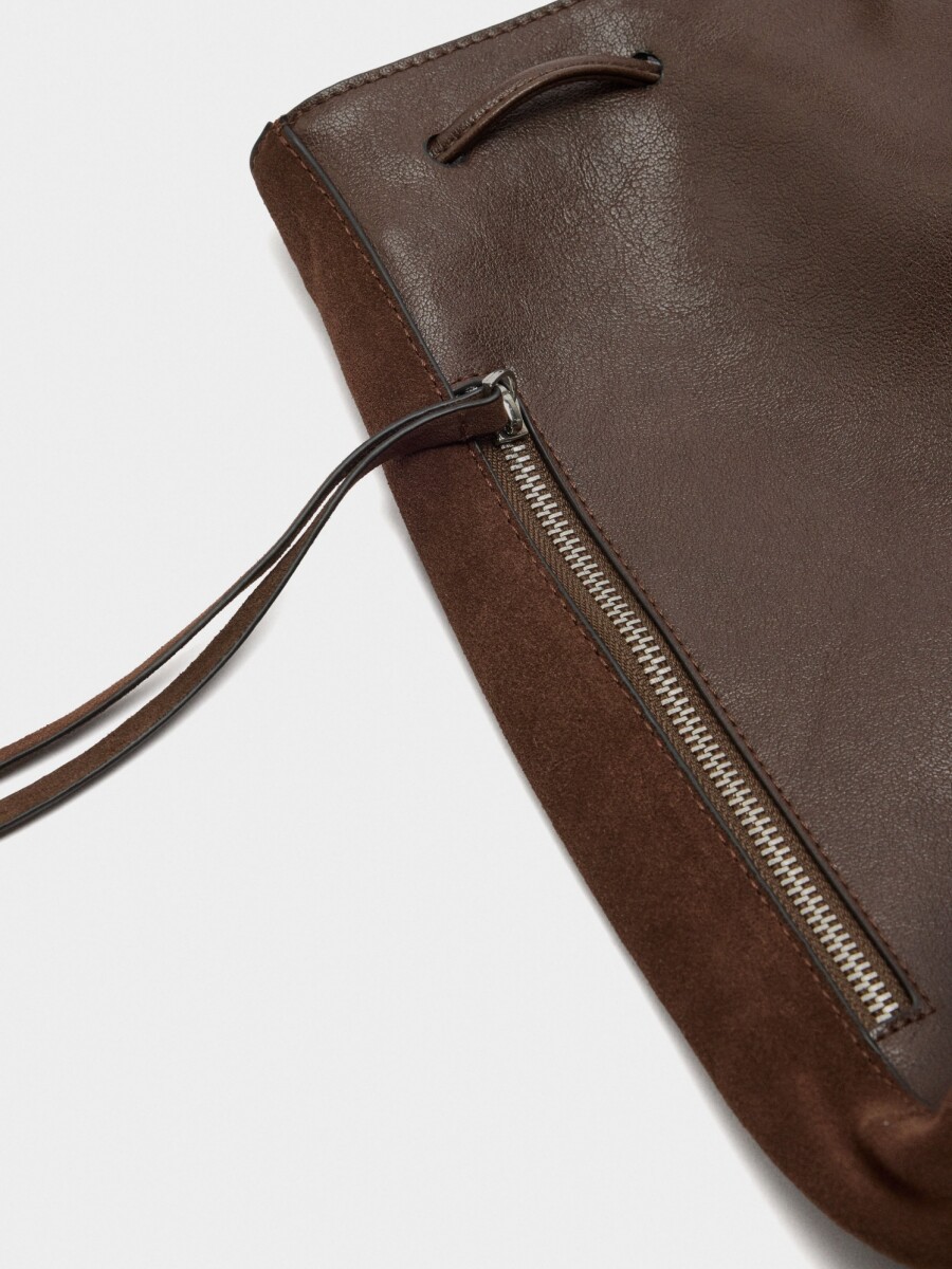 Mochila Con Piel marron