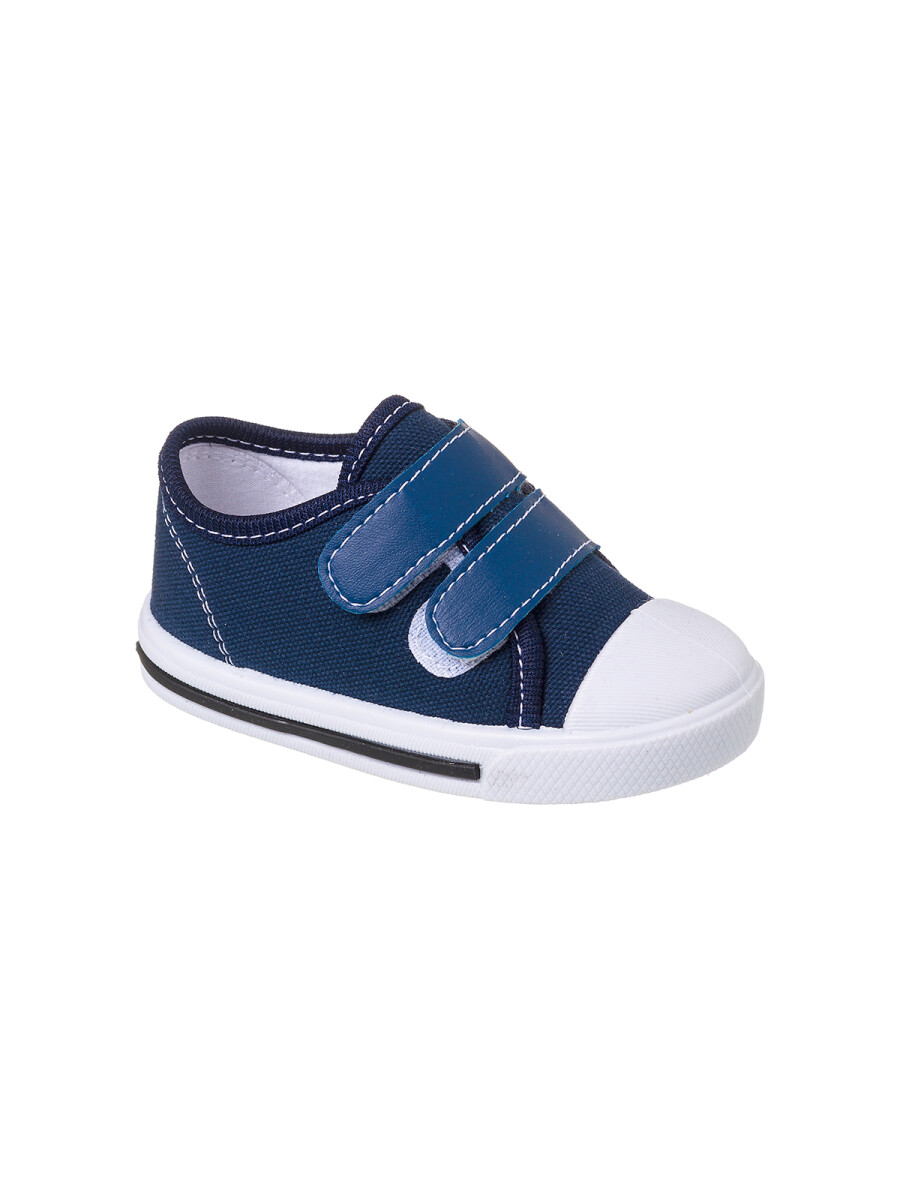 Tenis Con Dos Velcros - Azul 