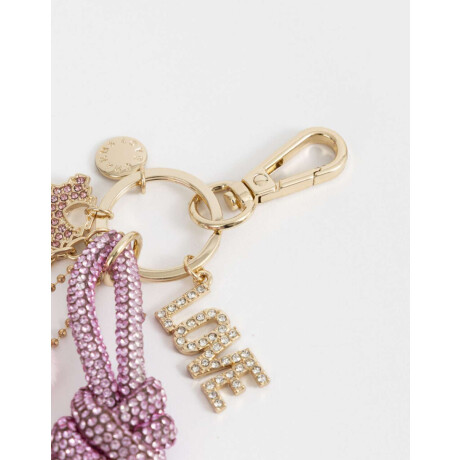 Llavero Y Charm Con Peluche De Conejo Rosa Claro