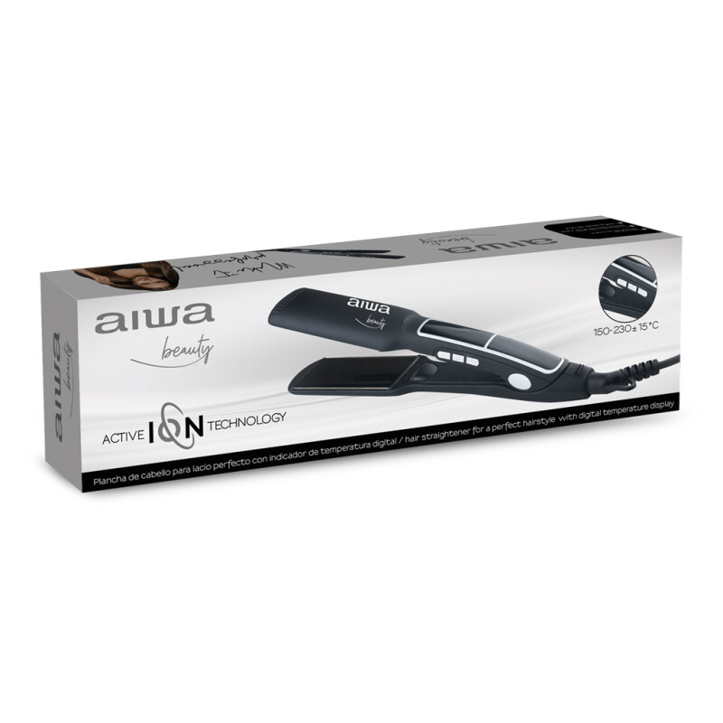 Planchita de Pelo AIWA Titanio con tecnología Active Ion y Control Digital de Temperatura | AW-TP5538 Planchita de Pelo AIWA Titanio con tecnología Active Ion y Control Digital de Temperatura | AW-TP5538