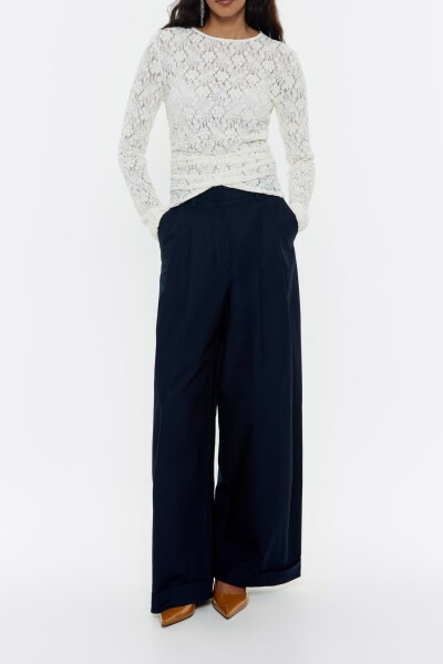PANTALON CAMPANA PINZAS AZUL M Azul