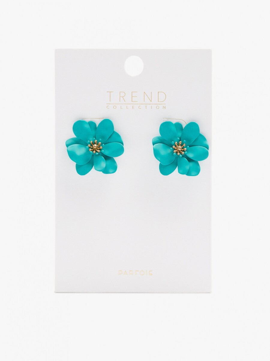 Pendientes Maxi Flor Mate azul