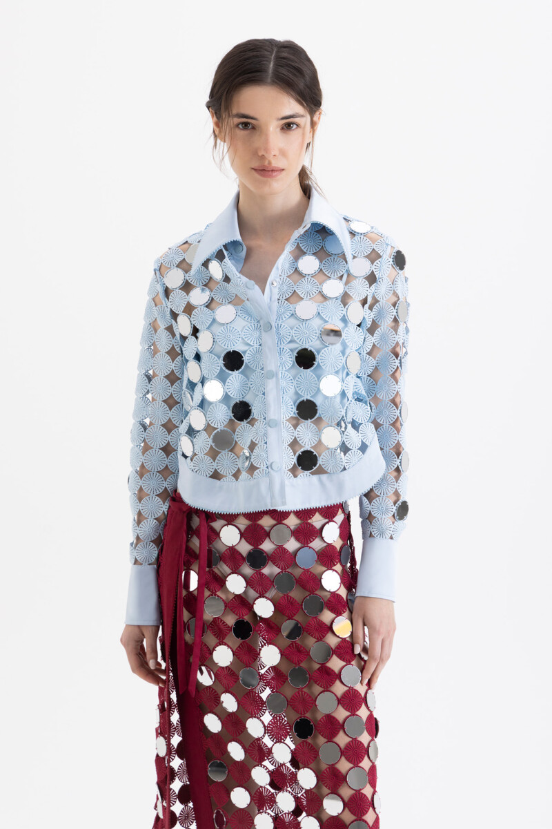 CAMISA MIRRORS Celeste