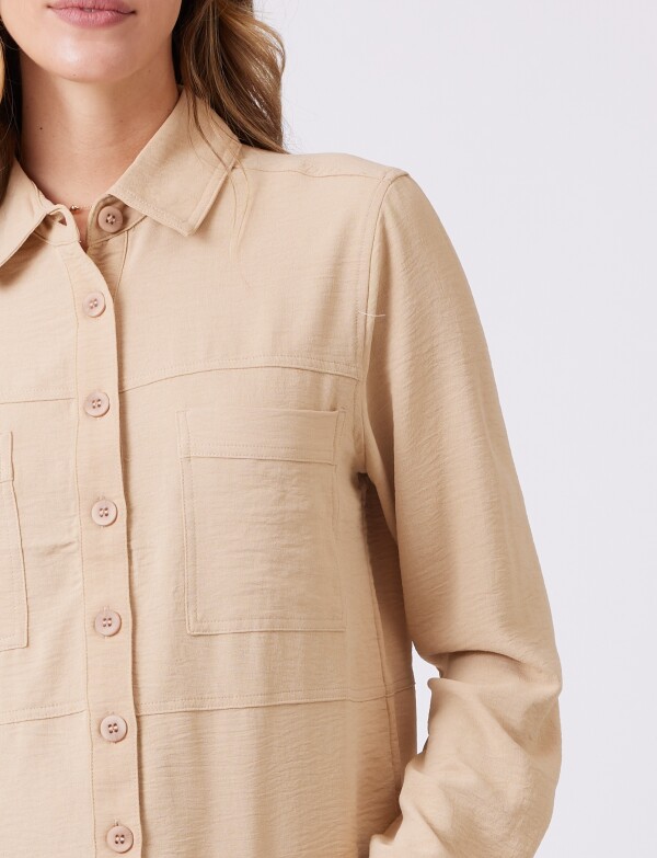 Camisa Bolsillos BEIGE