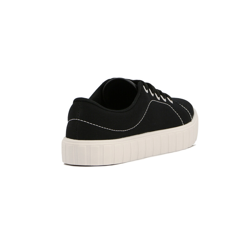 Beira Rio Zapatilla Casual Acordonada C/plataforma Negro-blanco