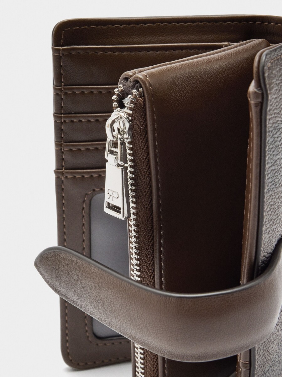 Cartera Con Rayas M marron