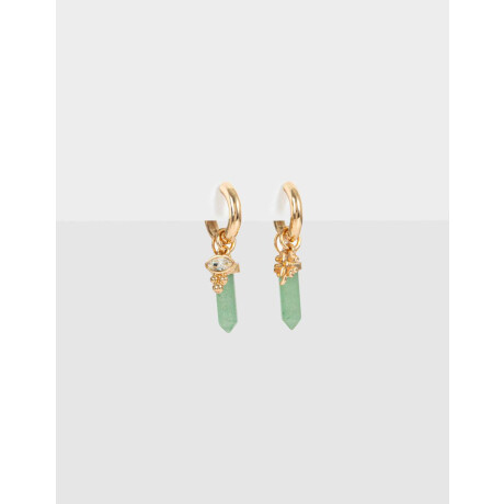 Argollas Con Piedra Natural Dorado