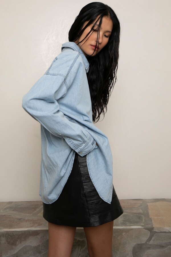 Camisa Jean Light Blue