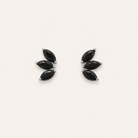 Caravanas Petals Onix - Plata 925 Caravanas Petals Onix - Plata 925