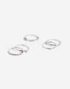 Sets Anillos Metal Set De Anillos Con Strass - Plateado Rodio