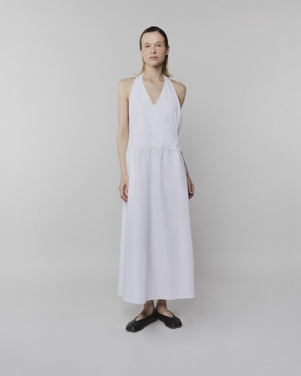 0056 POPELINE DRESS BLANCO 